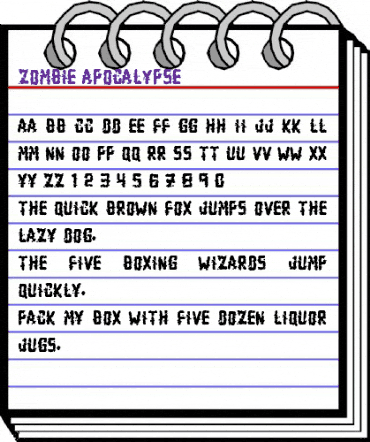 Zombie Apocalypse Regular animated font preview