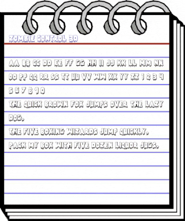 Zombie Control 3D Regular animated font preview