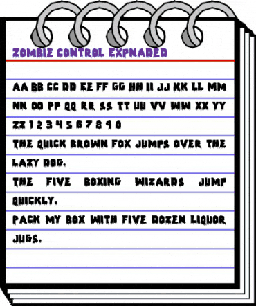 Zombie Control Expnaded Expnaded animated font preview