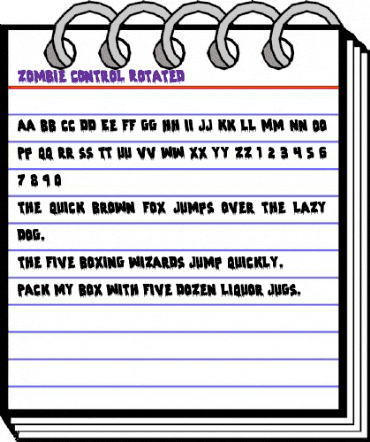 Zombie Control Rotated Regular animated font preview