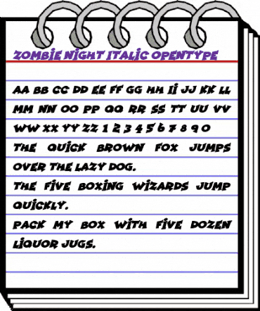 Zombie Night Italic animated font preview