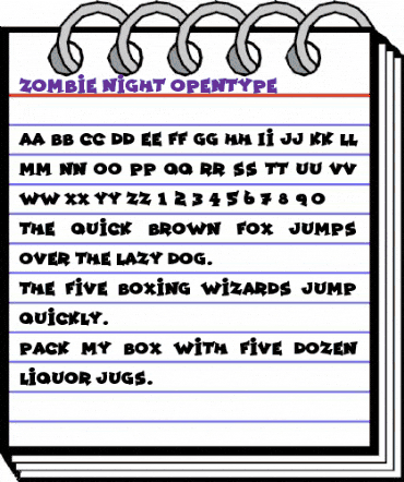Zombie Night Regular animated font preview