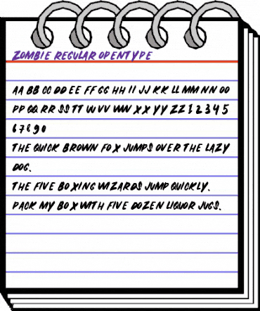 ZOMBIE Regular animated font preview