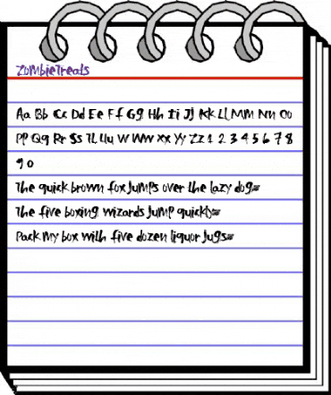 ZombieTreats Regular animated font preview