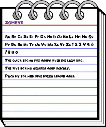 ZOMBYE Regular animated font preview