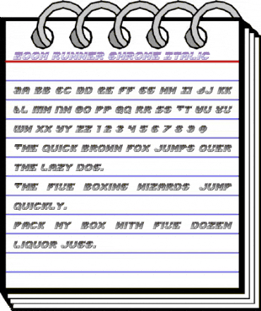 Zoom Runner Chrome Italic Italic animated font preview