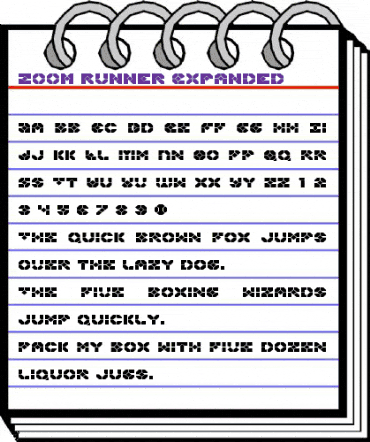 Zoom Runner Expanded Expanded animated font preview