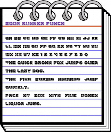 Zoom Runner Punch Regular animated font preview