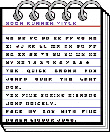 Zoom Runner Title Regular animated font preview