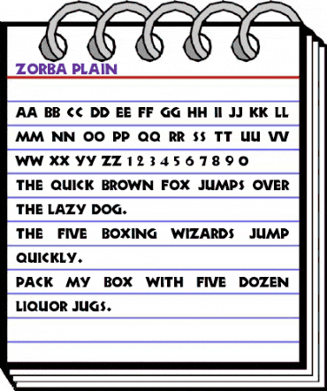 Zorba-Plain Regular animated font preview