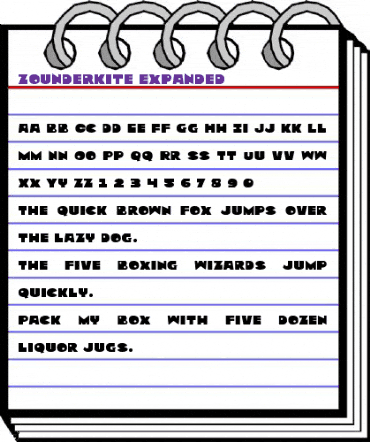 Zounderkite Expanded Expanded animated font preview Zounderkite Expanded Expanded animated font preview