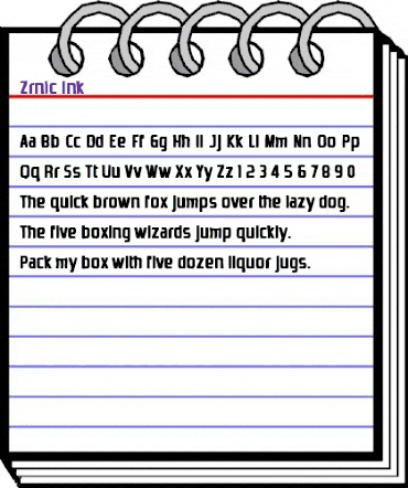 Zrnic Ink Regular animated font preview