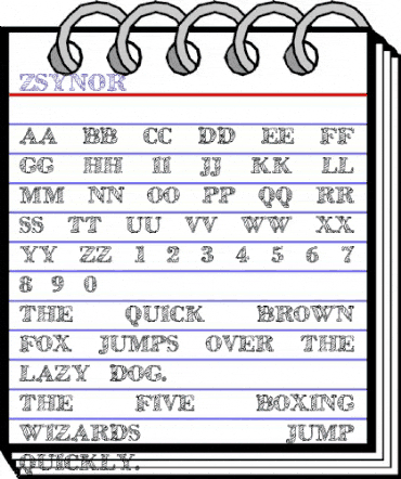Zsynor Regular animated font preview