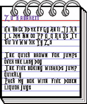 Zu Kabarett Regular animated font preview