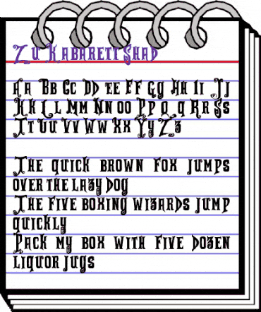 Zu Kabarett Shad Regular animated font preview