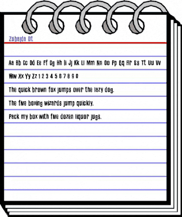 Zubajda Dt Regular animated font preview