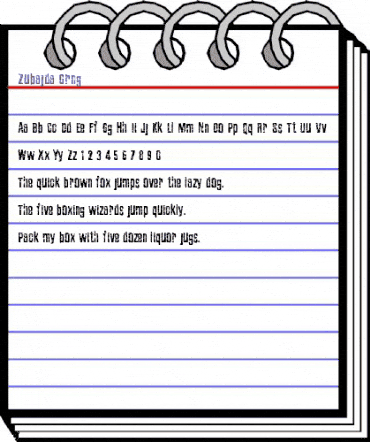 Zubajda Grng Regular animated font preview