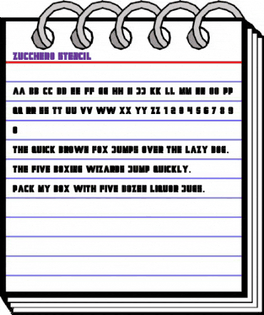 Zucchero Stencil Regular animated font preview