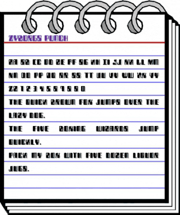 Zyborgs Punch Regular animated font preview