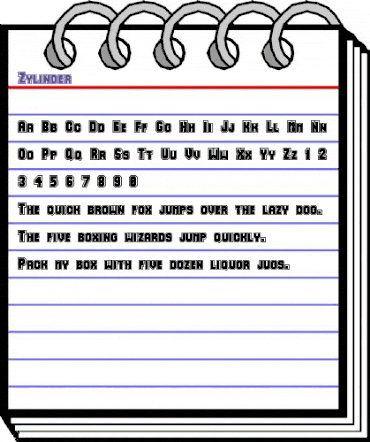 Zylinder Regular animated font preview