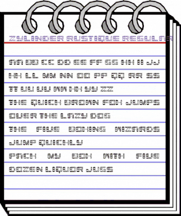 Zylinder Rustique Regular animated font preview